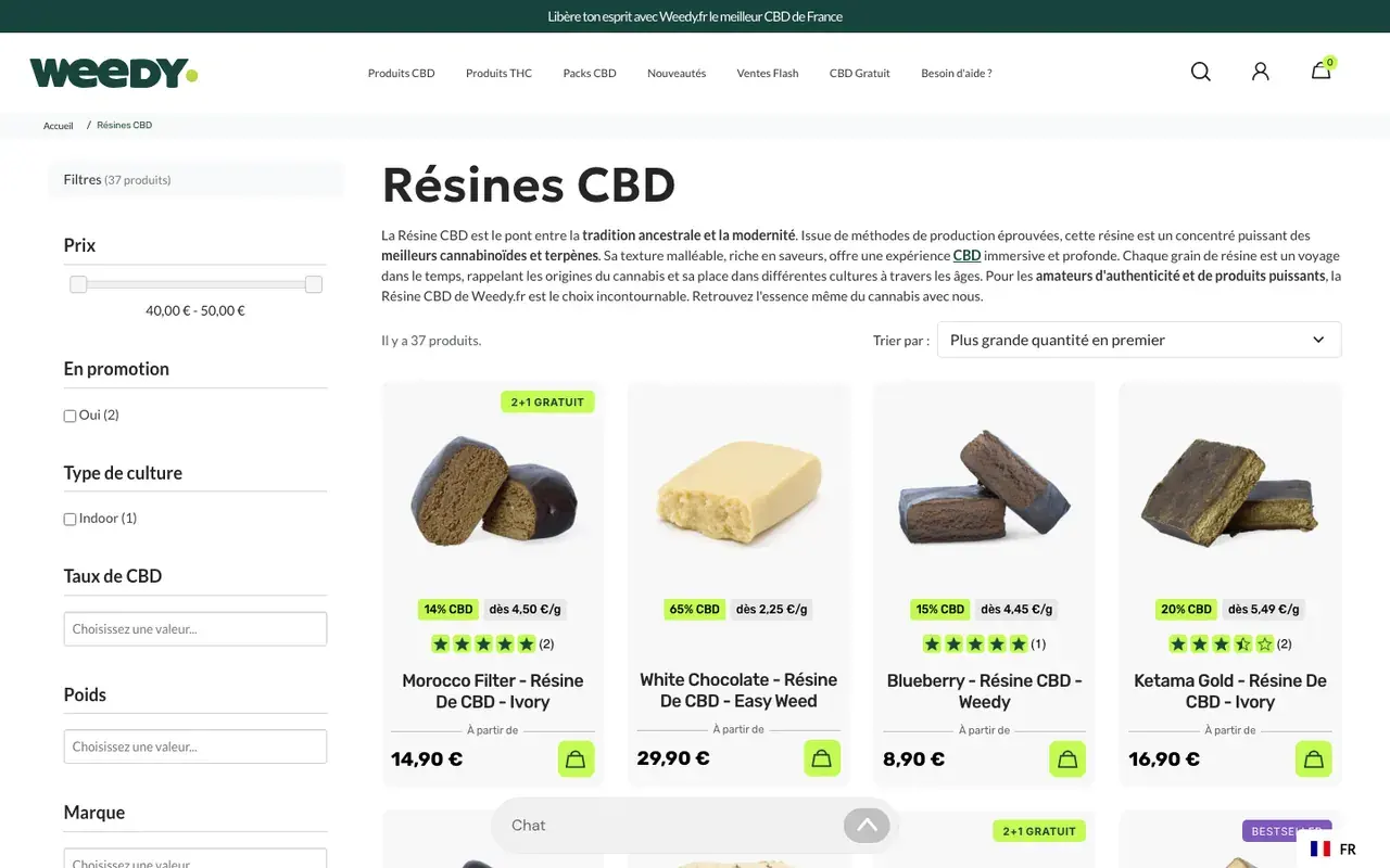 Rayon résine de Weedy, capture d'écran du 11 octobre 2026